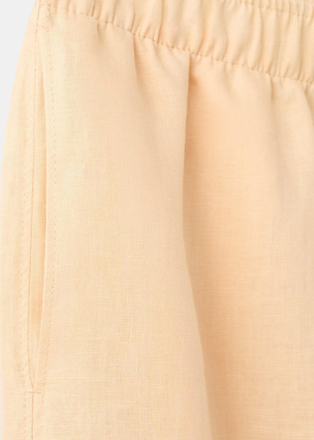 Yellow Straight Linen-Blend Trousers, 0201_11, large image number 5