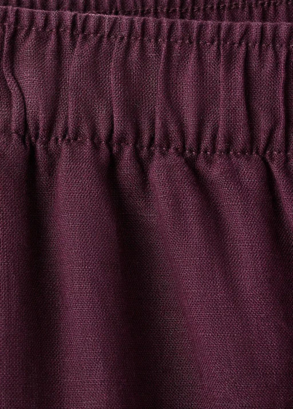 Purple Straight Linen-Blend Trousers, 0201_66, large image number 5