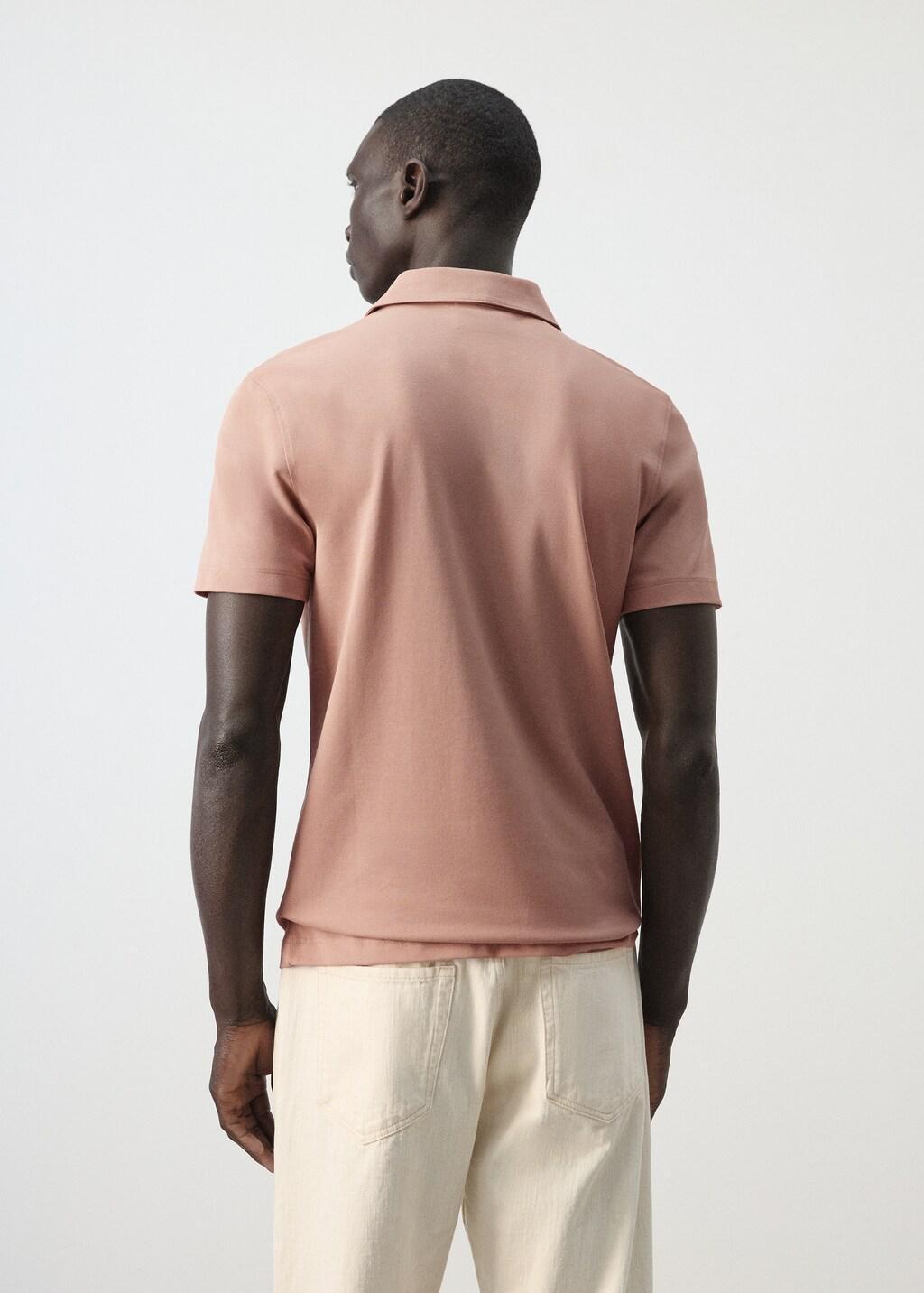 Orange Lt Pastel Slim Fit Pique Polo, Light-Pastel Orange, large image number 2