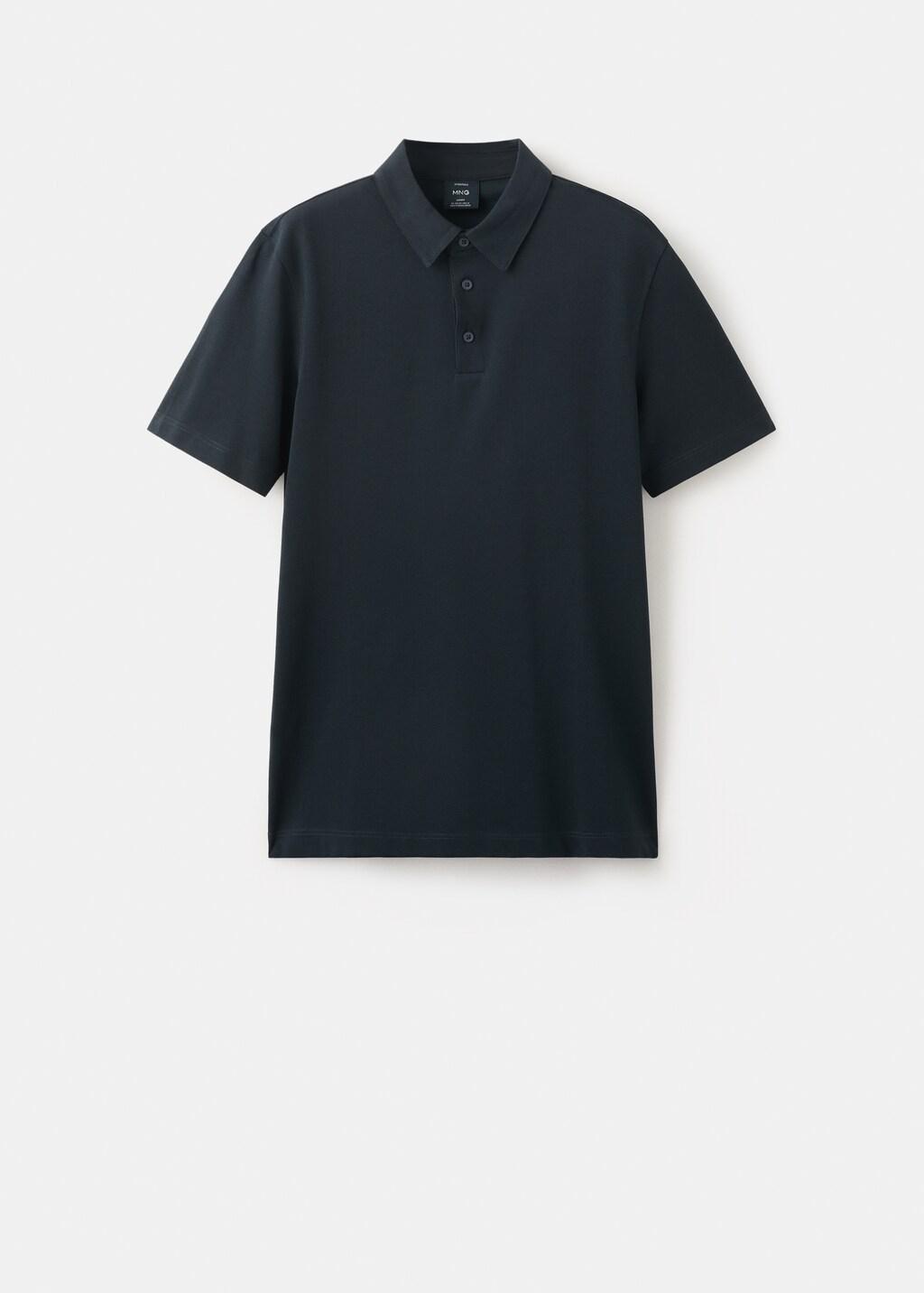 Navy Slim Fit Pique Polo, Navy, large image number 7