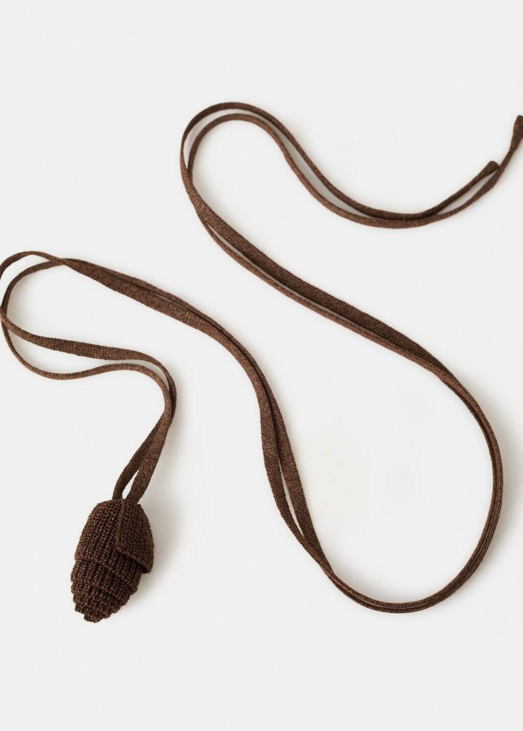 Brown Fine-Knit Sweater, Dark Brown, large image number 1