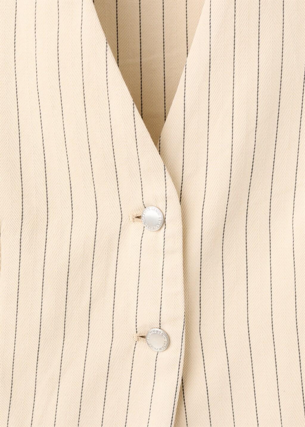 Yellow Pinstriped Suit Waistcoat, Yellow, large image number 1