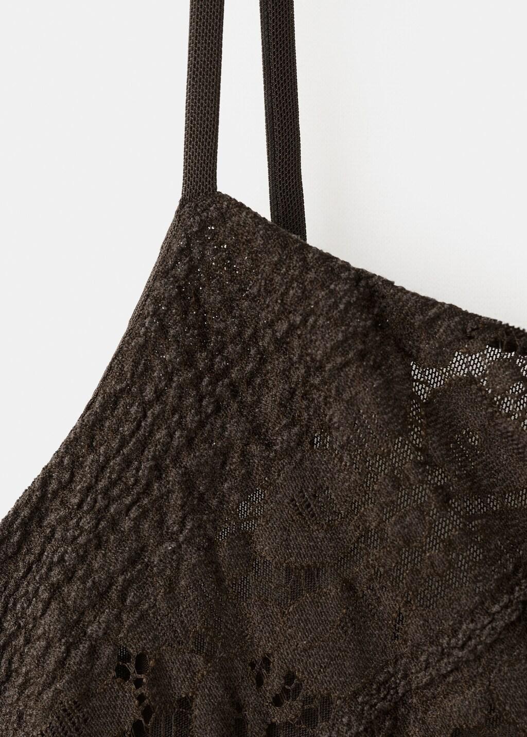 Brown Semi-Transparent Lace Long Dress, 0201_30, large image number 1