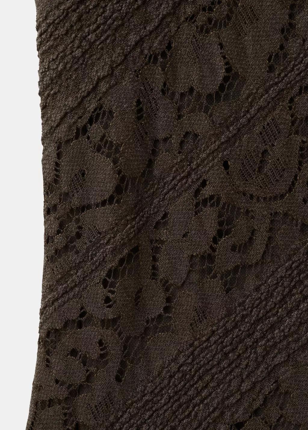 Brown Semi-Transparent Lace Long Dress, 0201_30, large image number 5