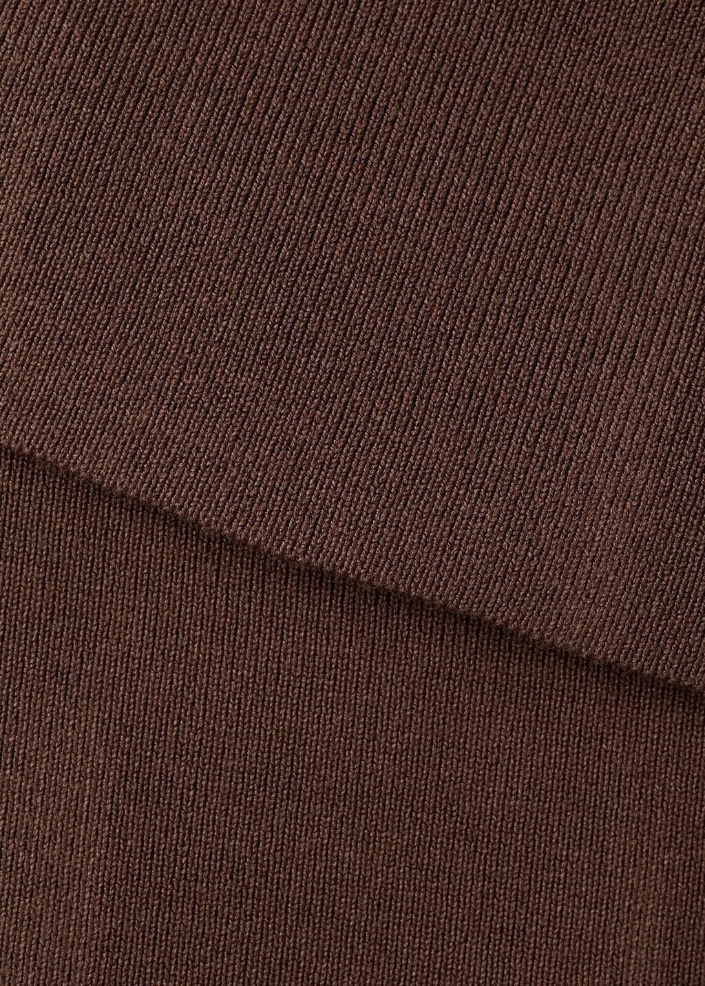 Brown Strapless Knitted Top, Dark Brown, large image number 1