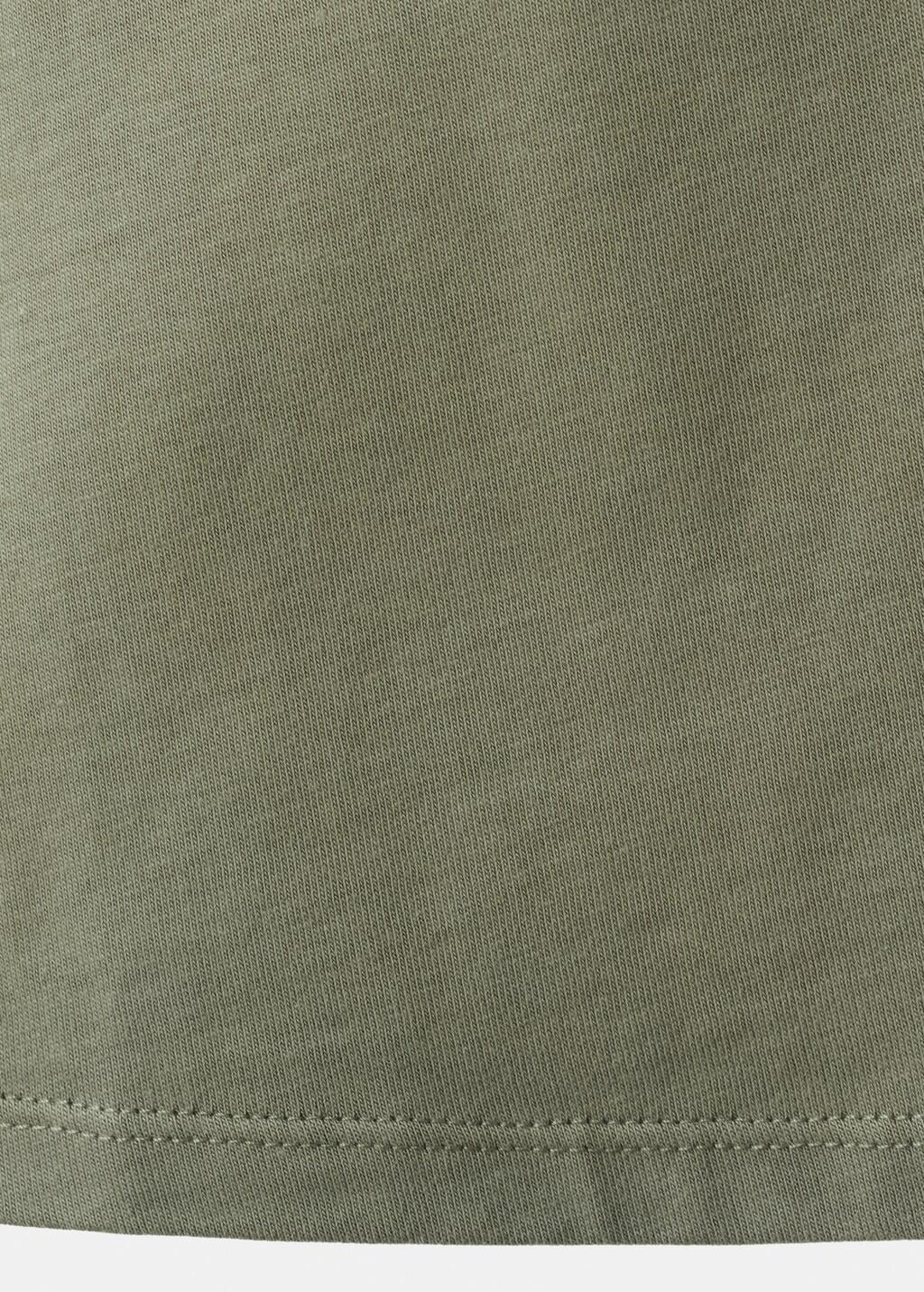 Khaki Short-Sleeved T-Shirt With Shoulder Pads, Beige - Khaki, large image number 5