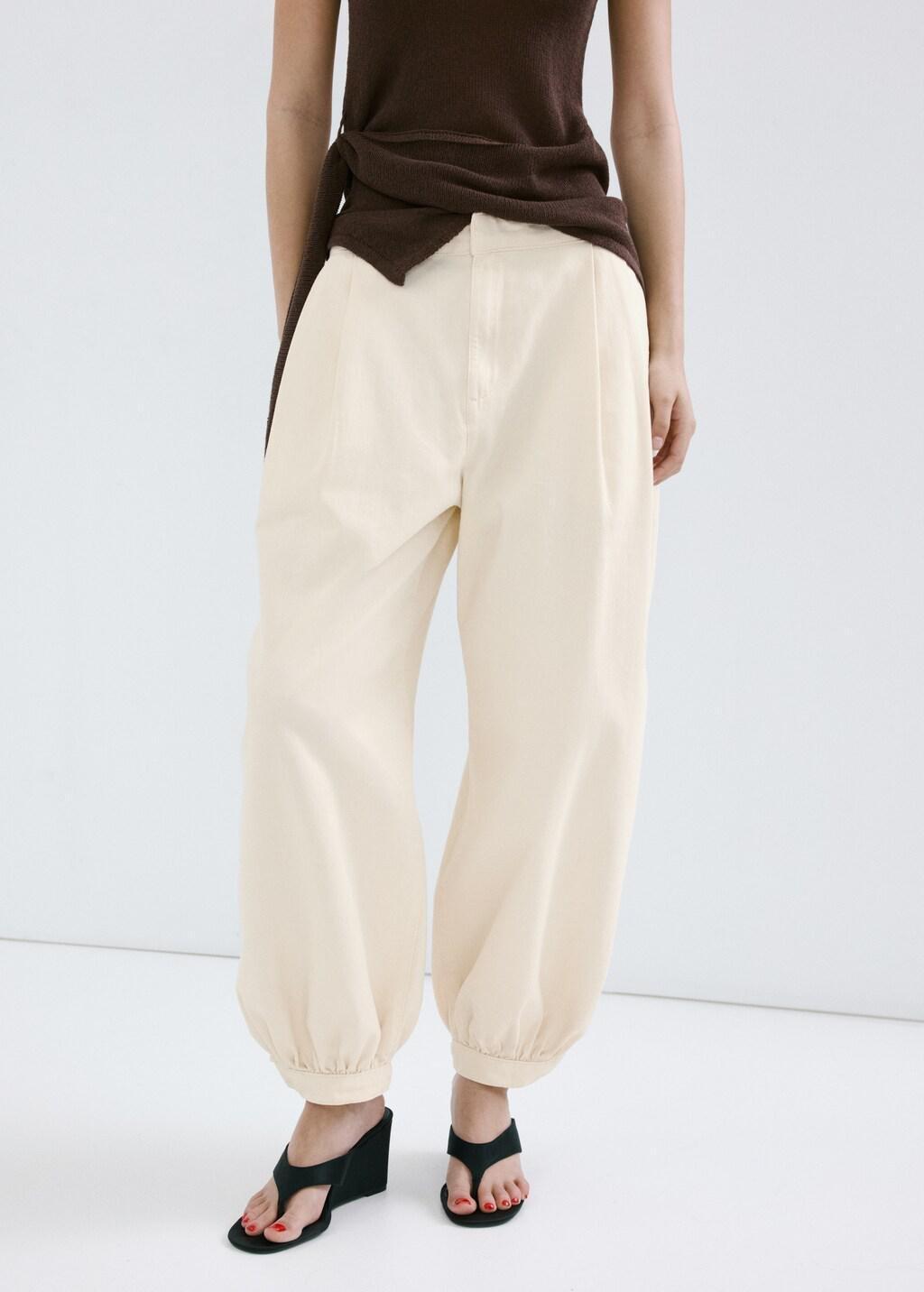 Beige Baggy Mid-Rise Jeans, 0201_05, large image number 3