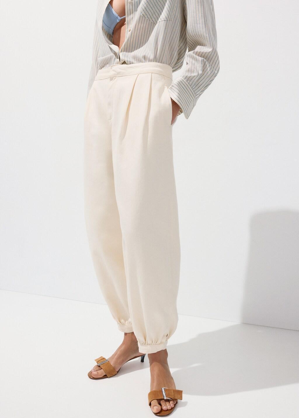 Beige Baggy Mid-Rise Jeans, Light Beige, large image number 3