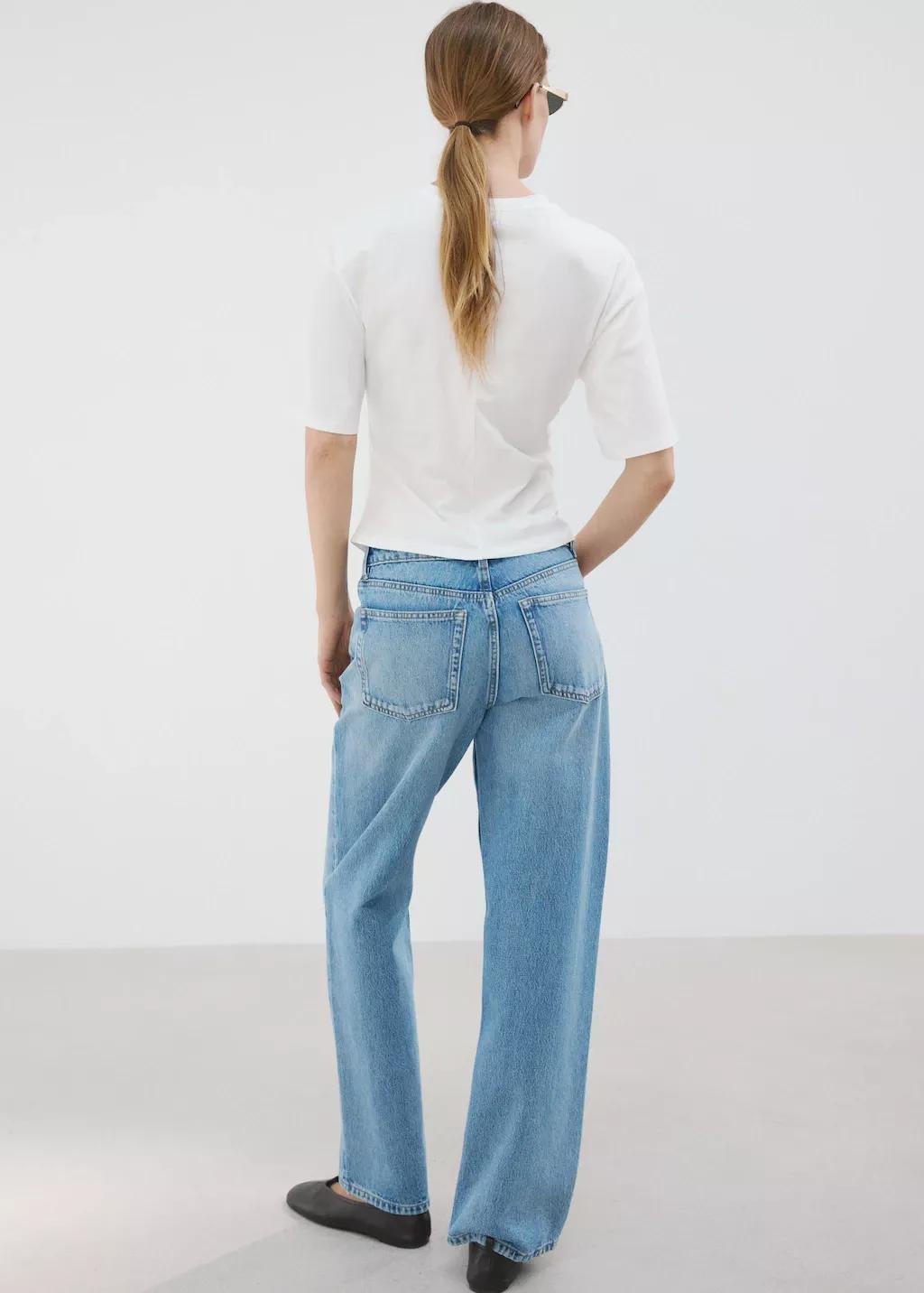 White Cotton T-Shirt With Pucker Detail, 0201_01, large image number 2