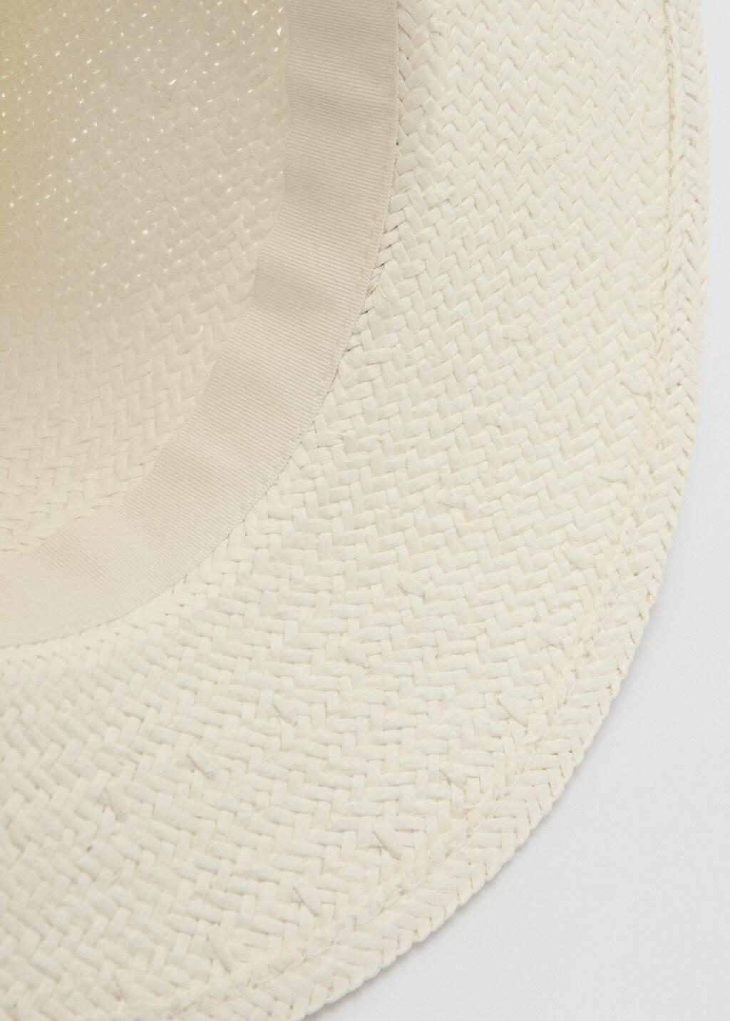 White Natural Fiber Bow Hat, 0201_01, large image number 1