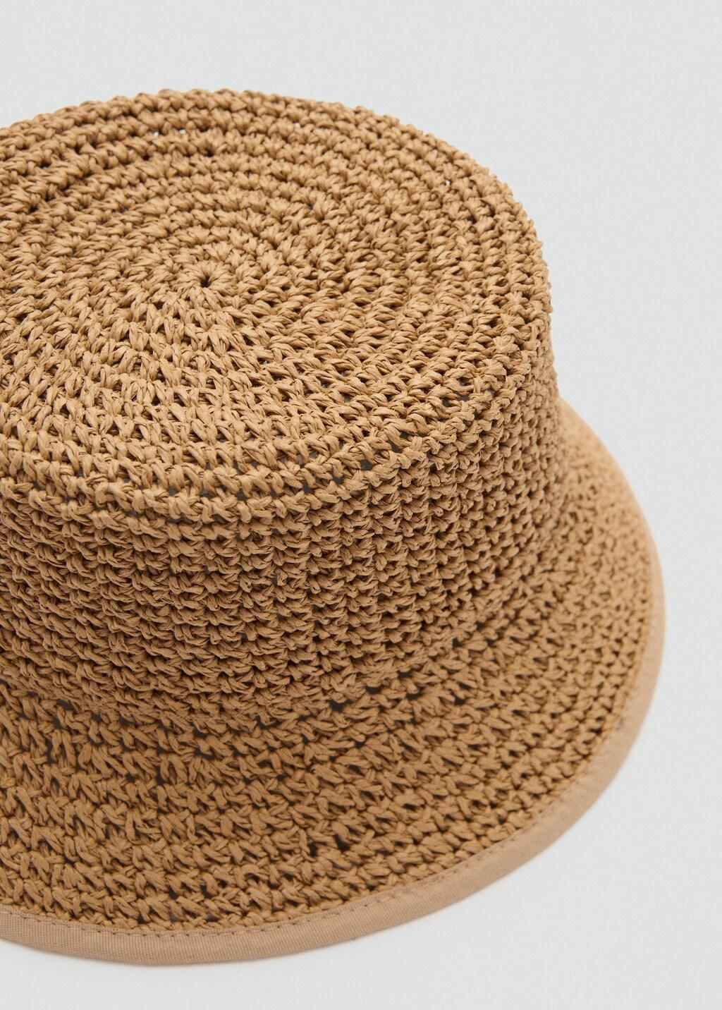 Beige Natural Fibre Bucket Hat, Light Beige, large image number 0
