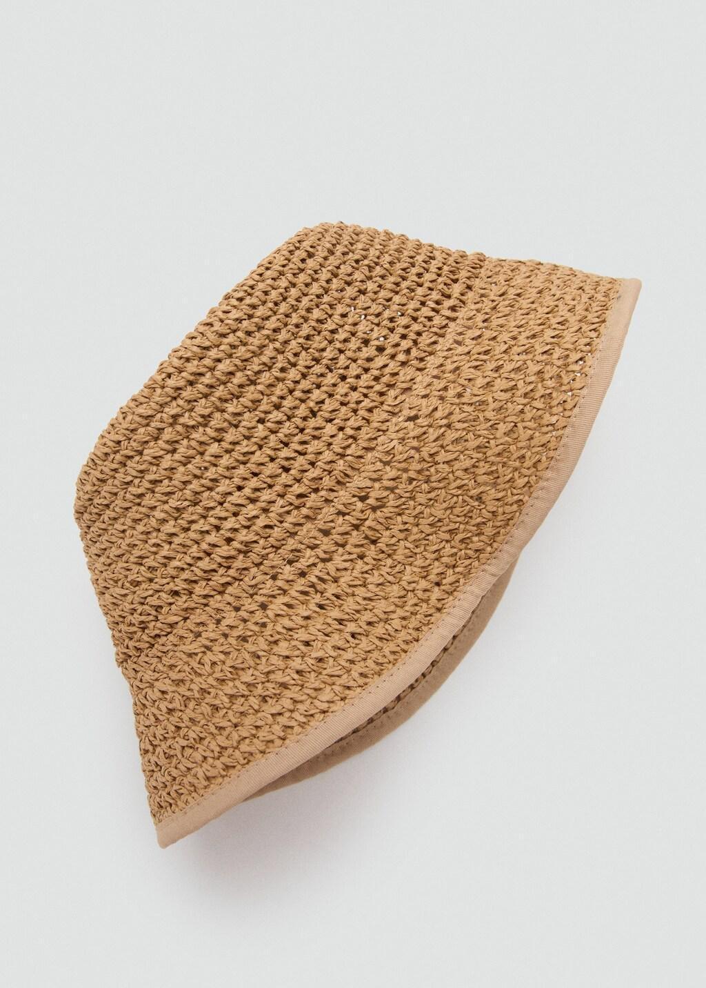 Beige Natural Fibre Bucket Hat, Light Beige, large image number 1