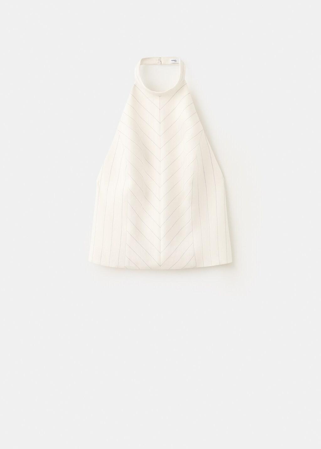 Beige Open-Back Lyocell Top, 0201_05, large image number 6