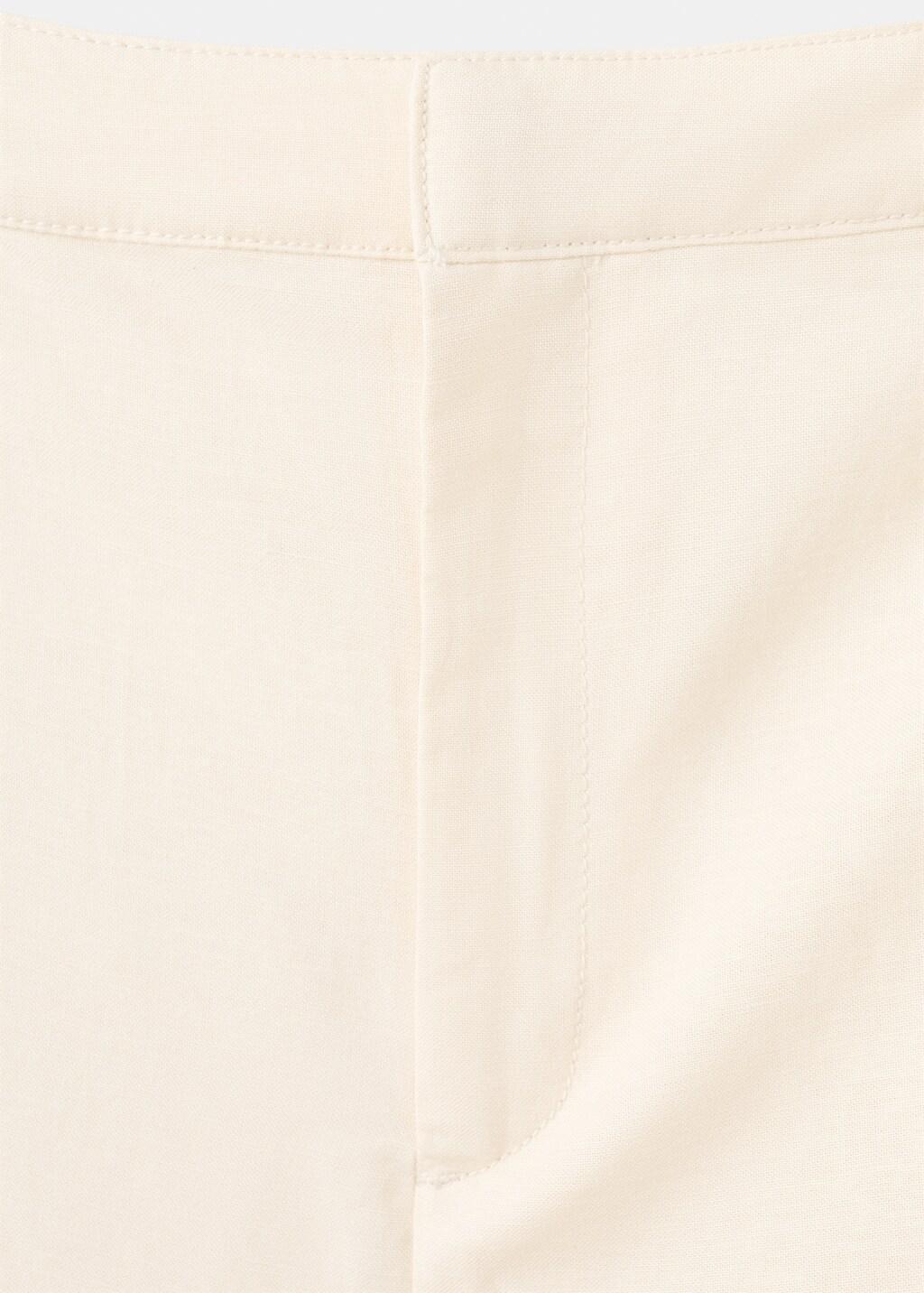 Beige Linen High-Waist Trousers, 0201_08, large image number 5