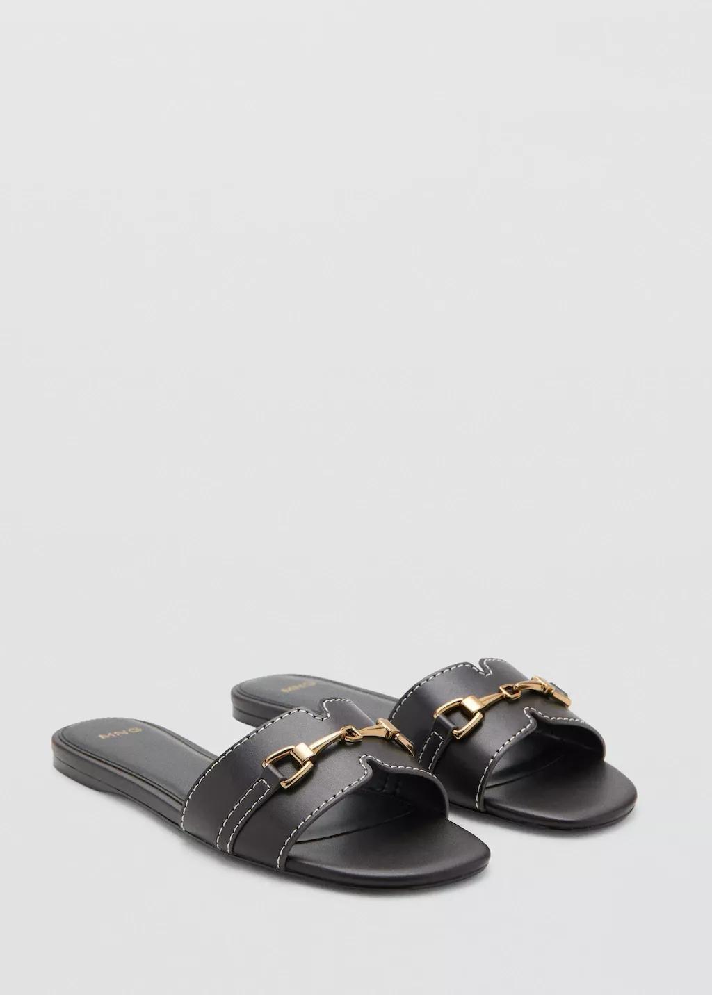 Brown Metallic Detail Strap Sandal, 0201_32, large image number 0