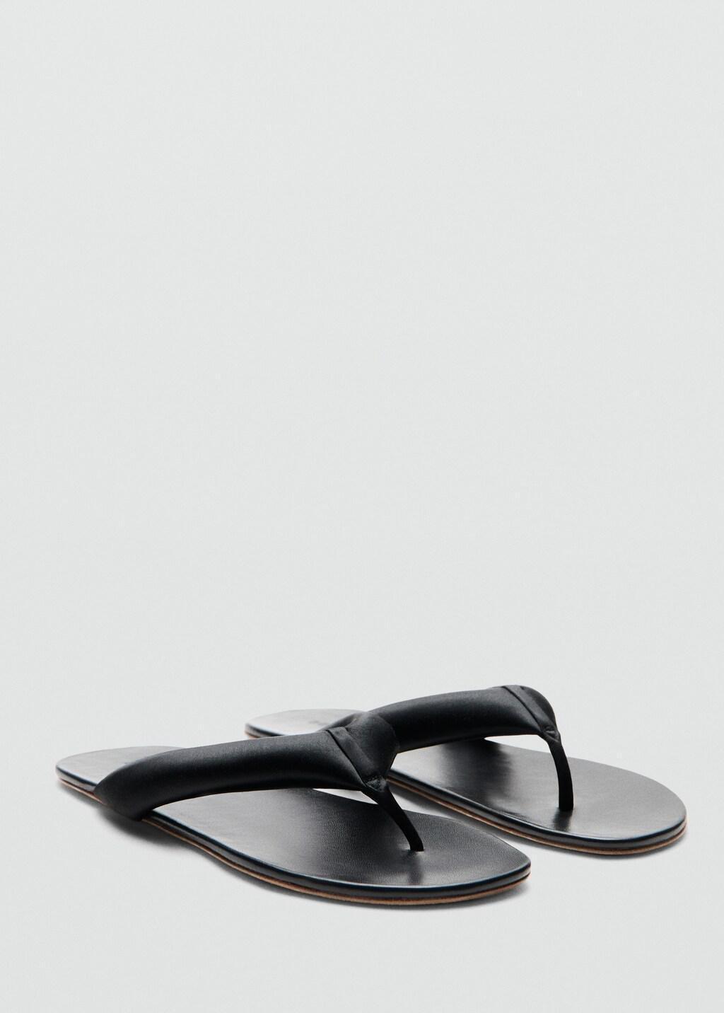 BLACK Padded sandal, Black, medium