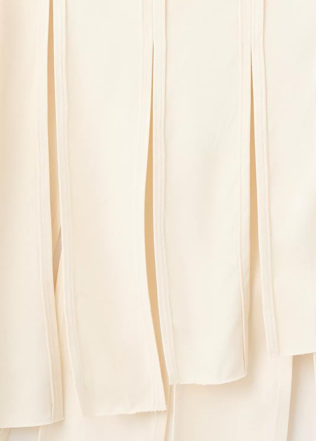 Brown Lt Pastel Midi Skirt With Pleated Asymmetric Hem, Light Pastel Brown, large image number 4