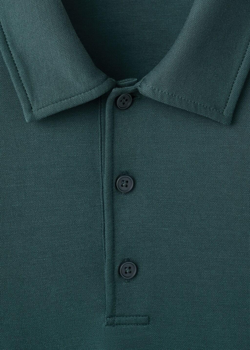 Green Fine-Knit Polo Shirt, Dark Green, large image number 5
