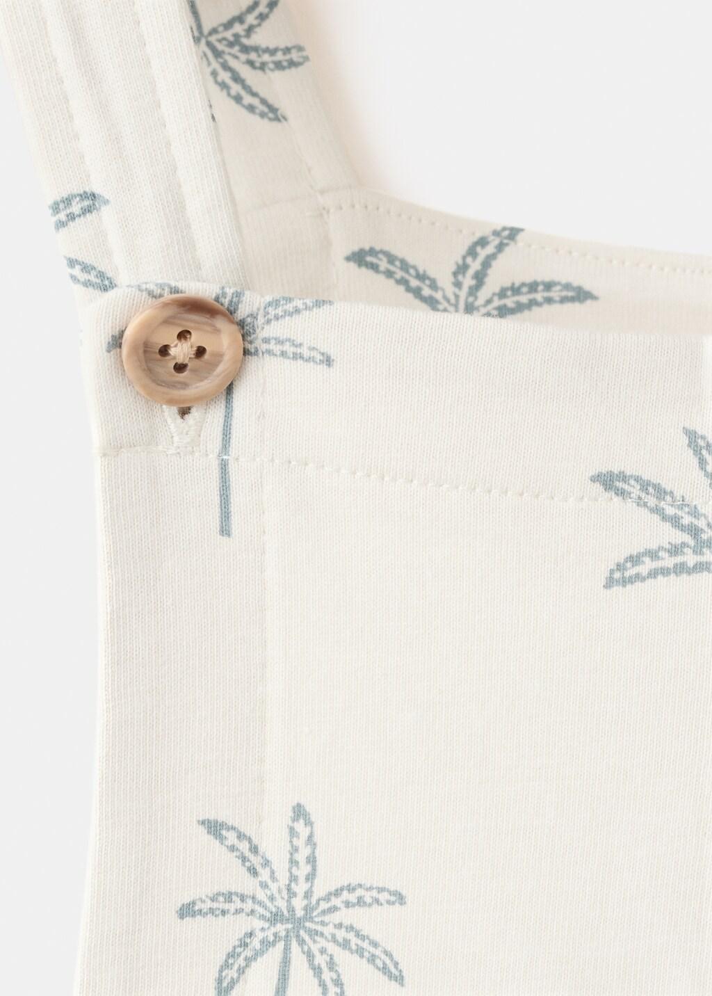 White Cotton Dungarees, Baby Boy, Natural White, large image number 1