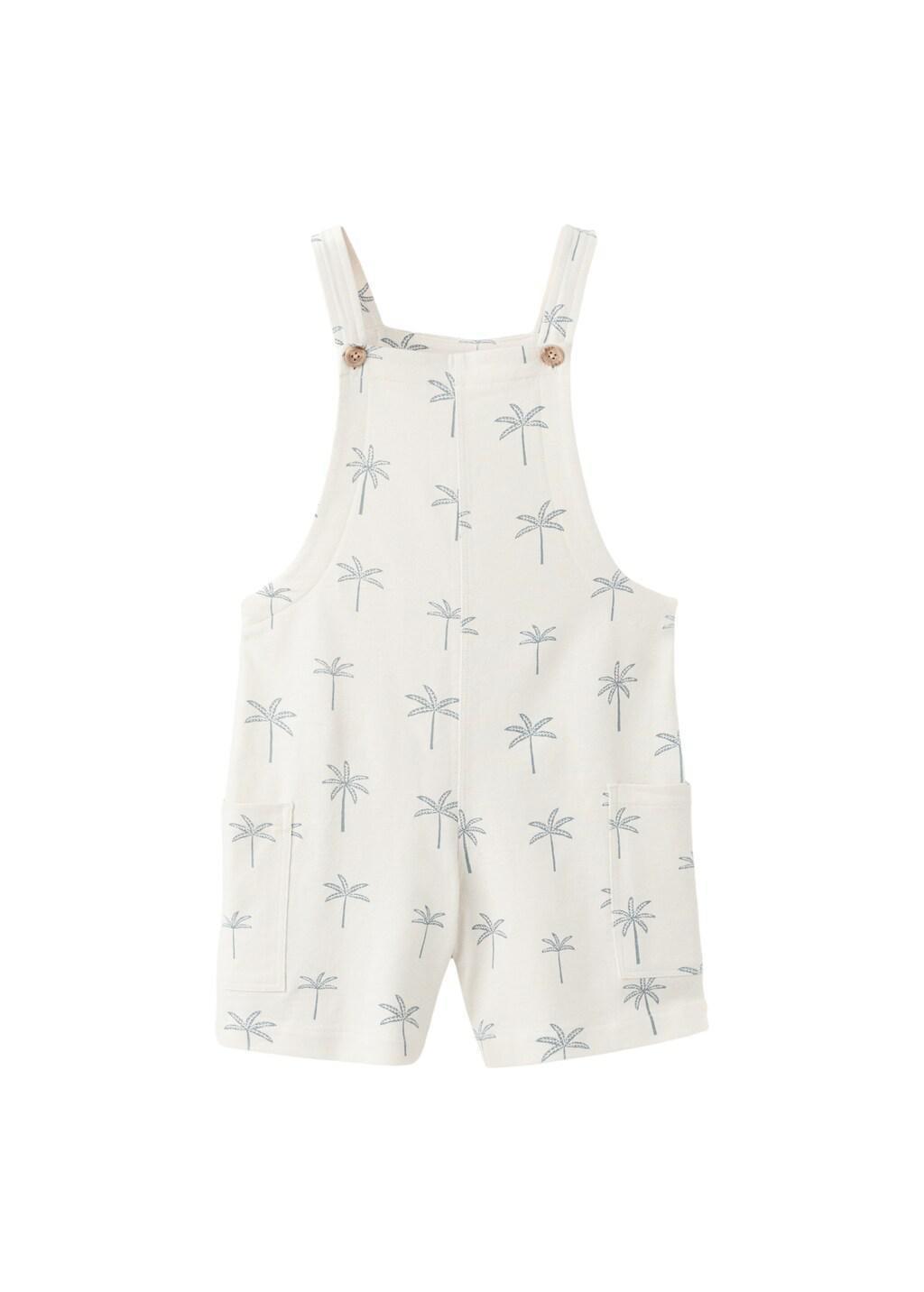 White Cotton Dungarees, Baby Boy, Natural White, large image number 5