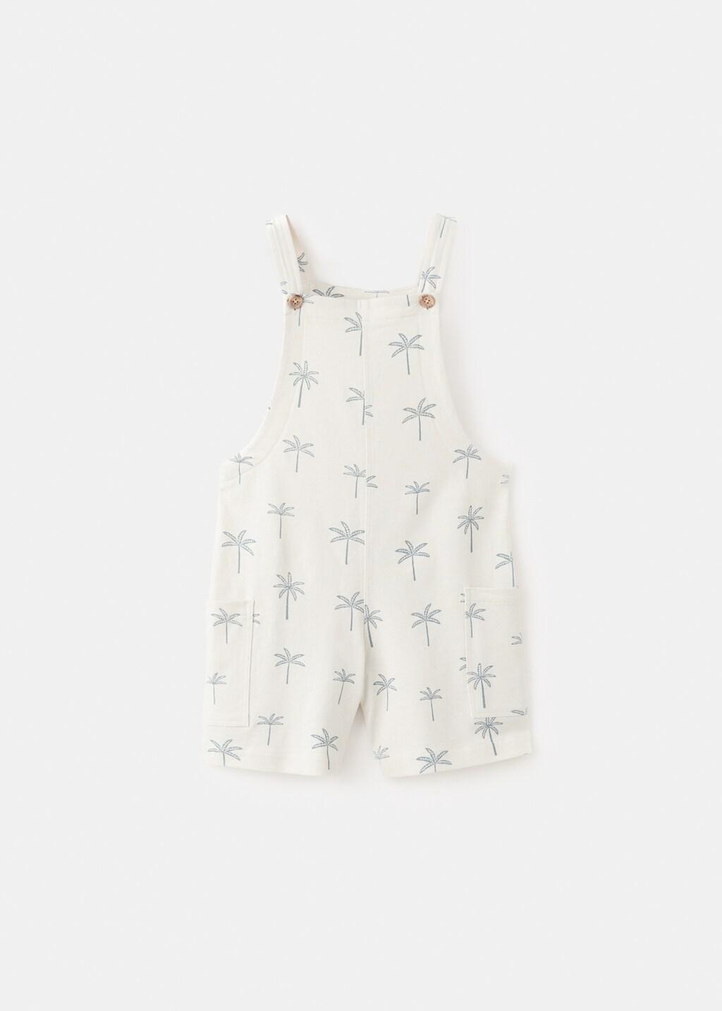 White Cotton Dungarees, Baby Boy, Natural White, large image number 6