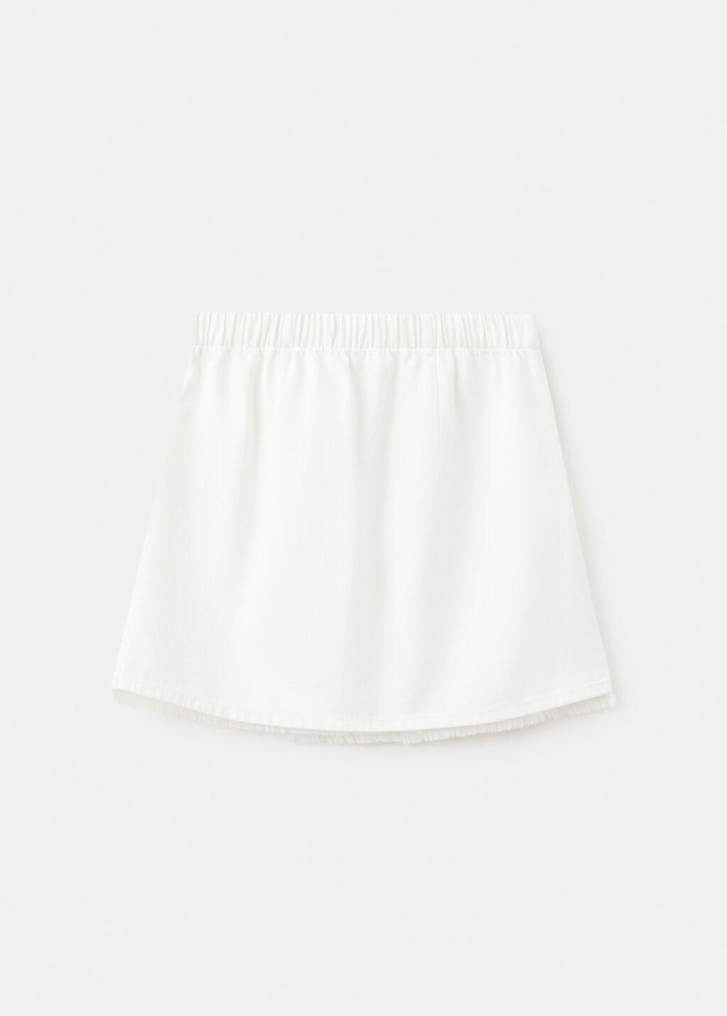 White Frayed Detail Skirt, Kids Girl, 0201_01, large image number 1