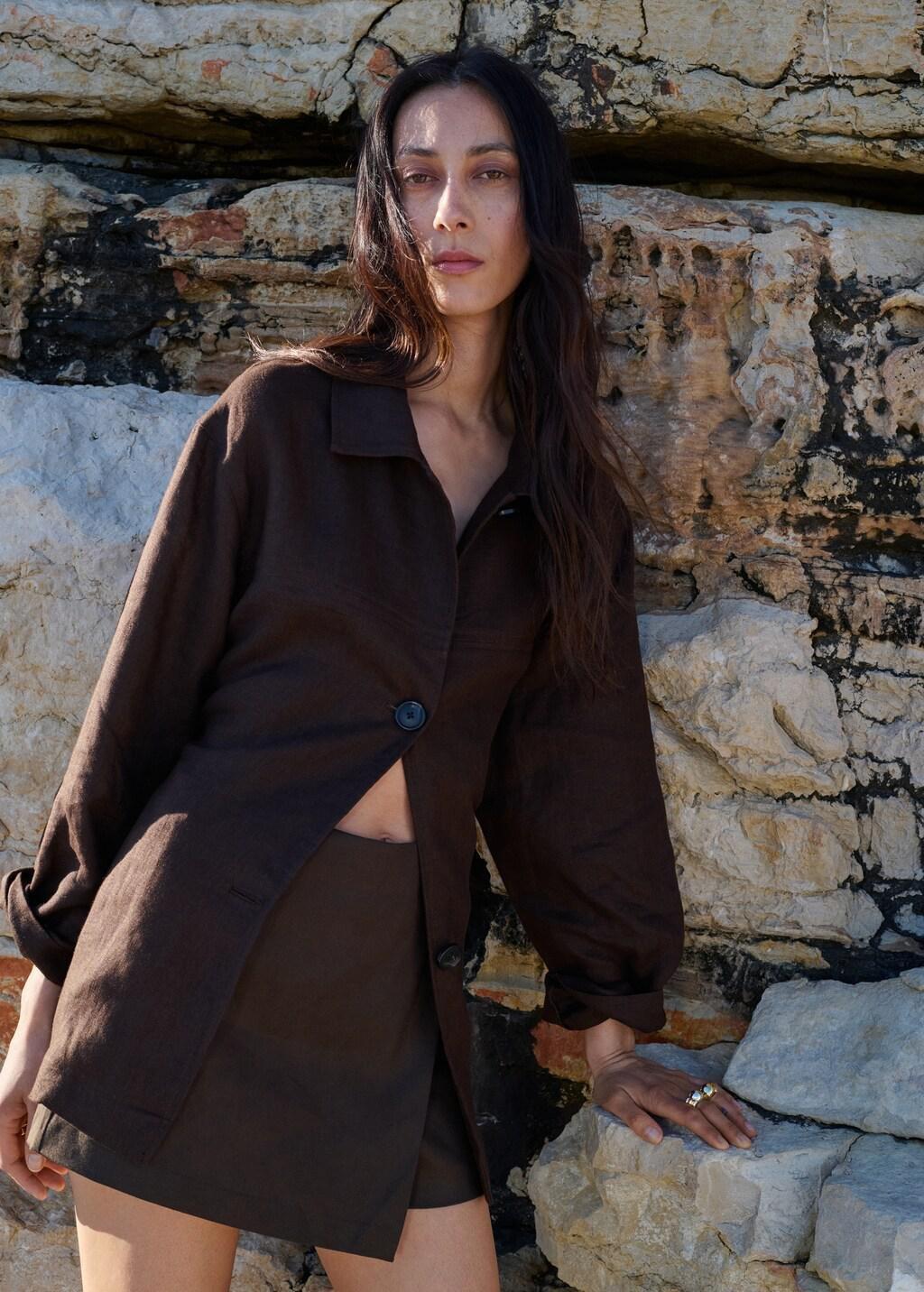 Brown Printed Skirt Line, 0201_32, large image number 3