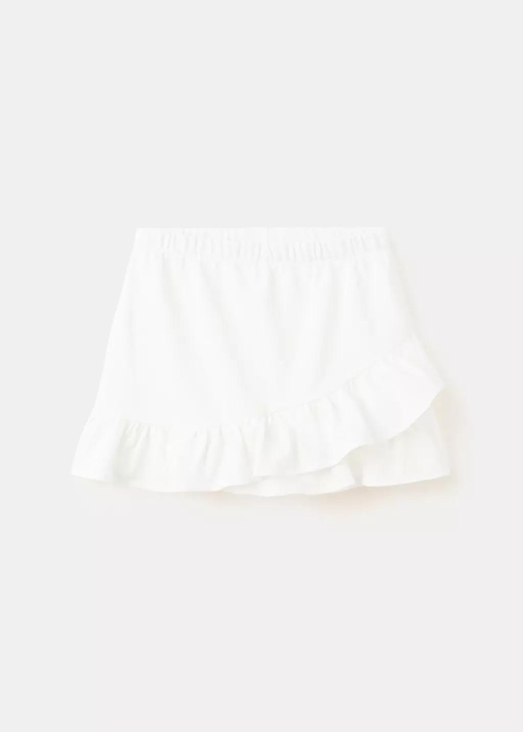 White Ruffled Trouser Skirt, Kids Girl, 0201_02, large image number 4