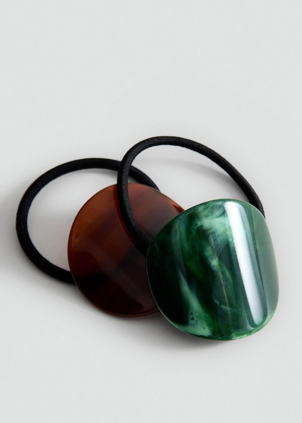 Brown Pack Of 2 Hair Bobbles, Brown, large image number 1