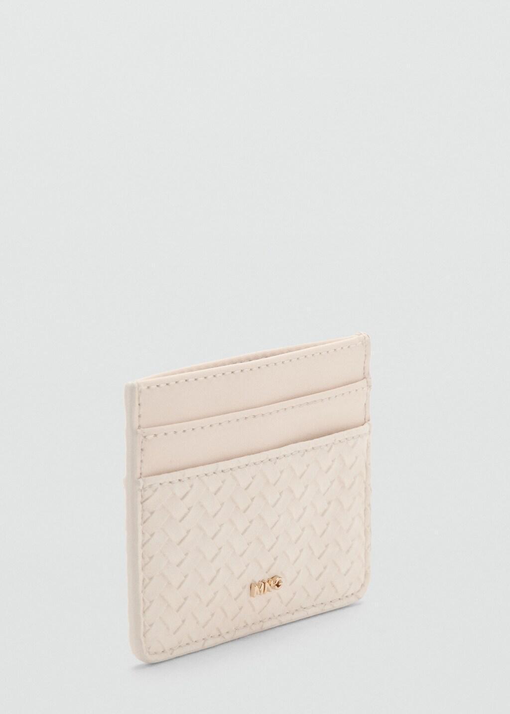 NATURAL WHITE Braided cardholder, Natural White, large image number 0