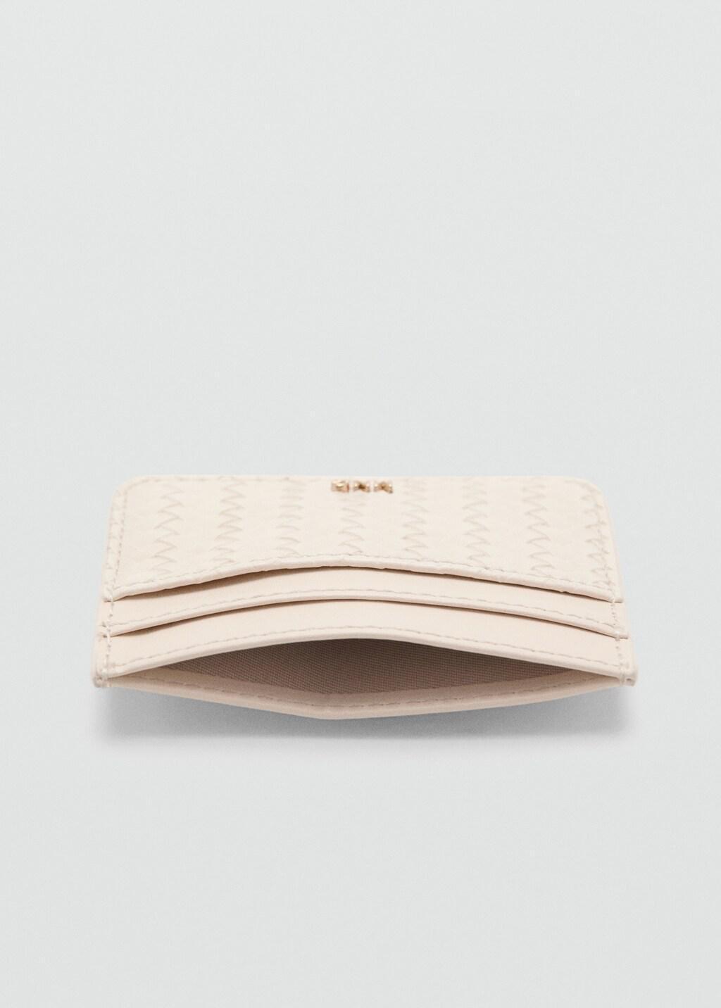 NATURAL WHITE Braided cardholder, Natural White, large image number 1