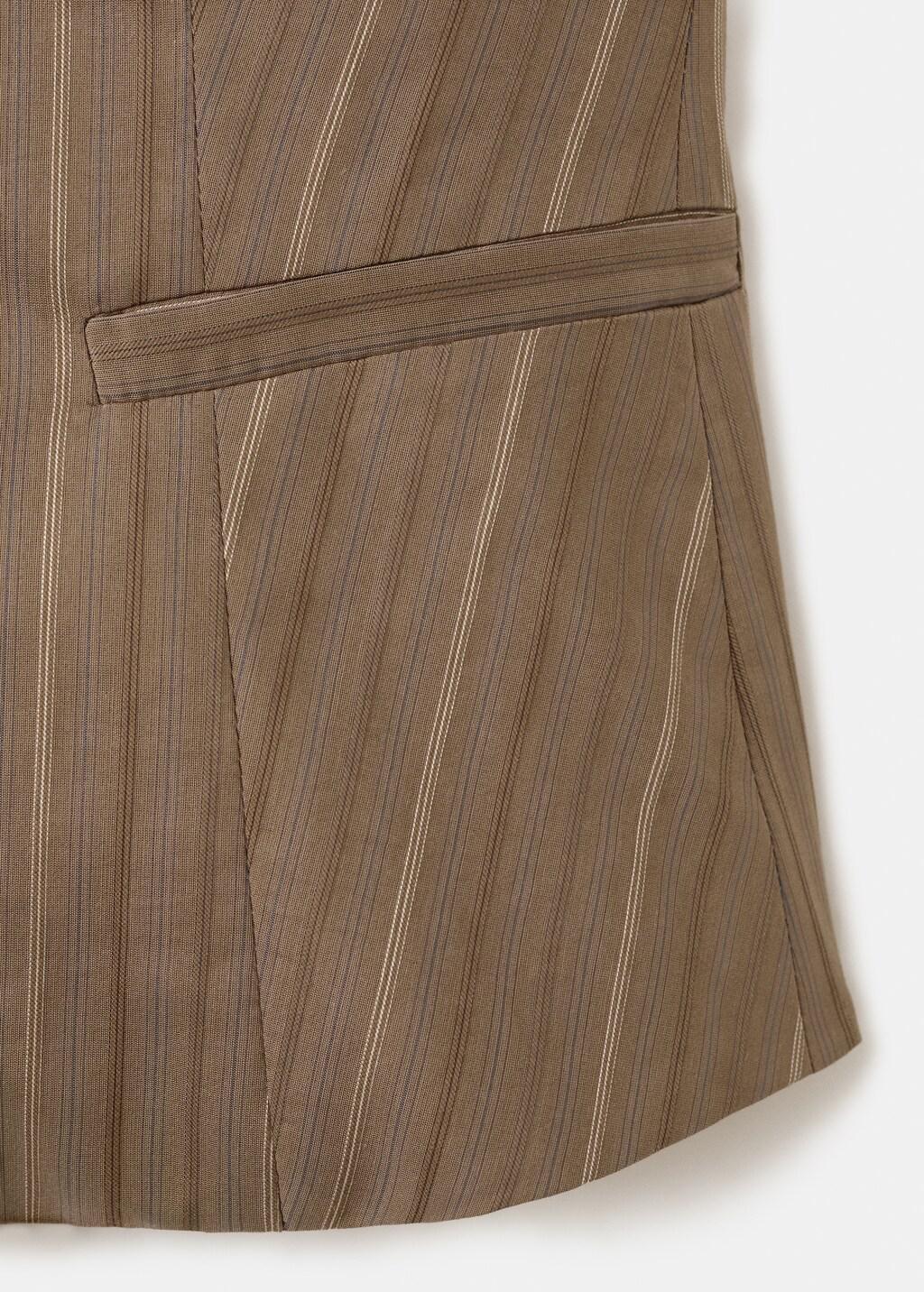 Brown Striped Halter Neck Top, 0201_30, large image number 1