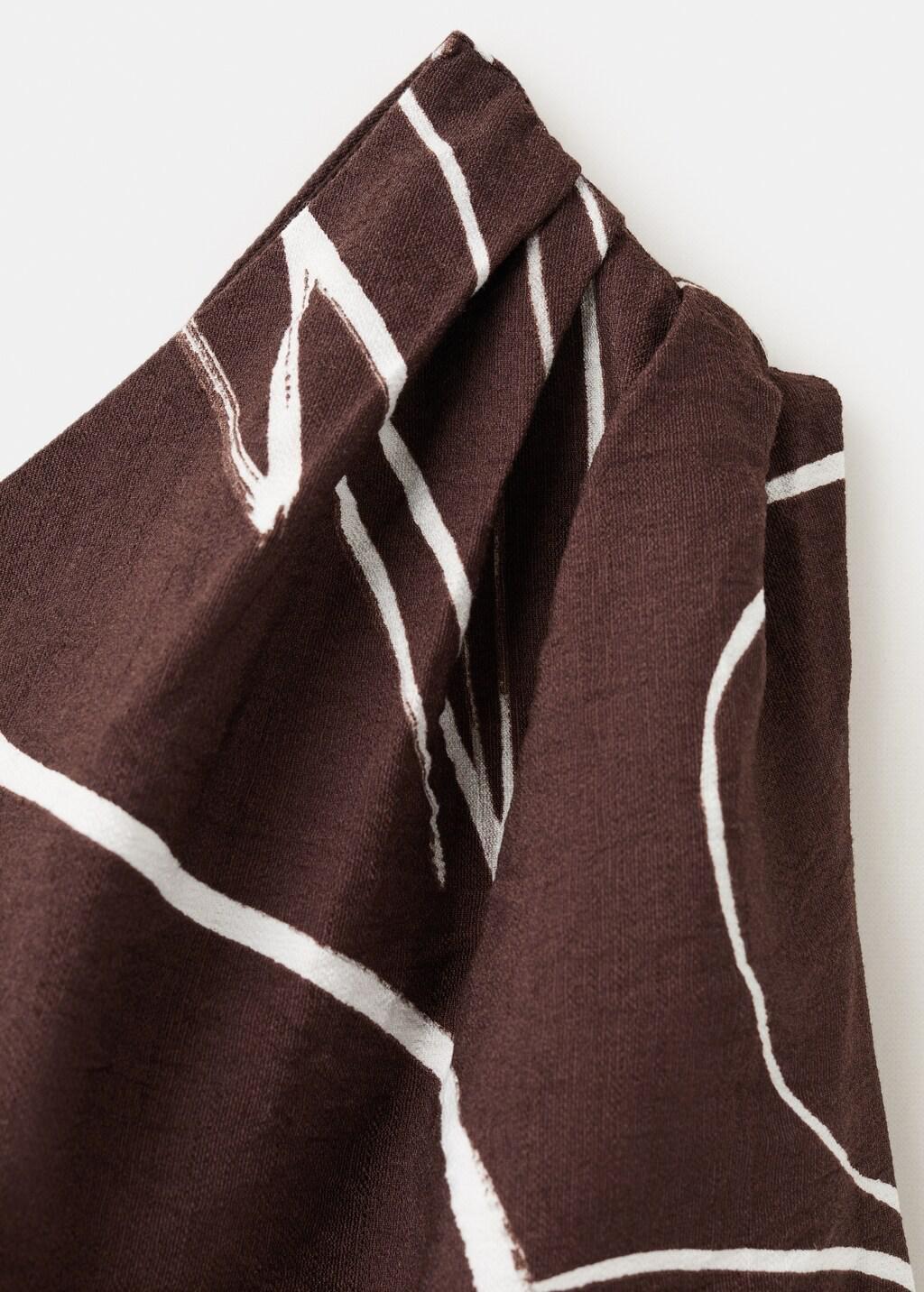 Brown Asymmetric Printed Top, Brown, large image number 1