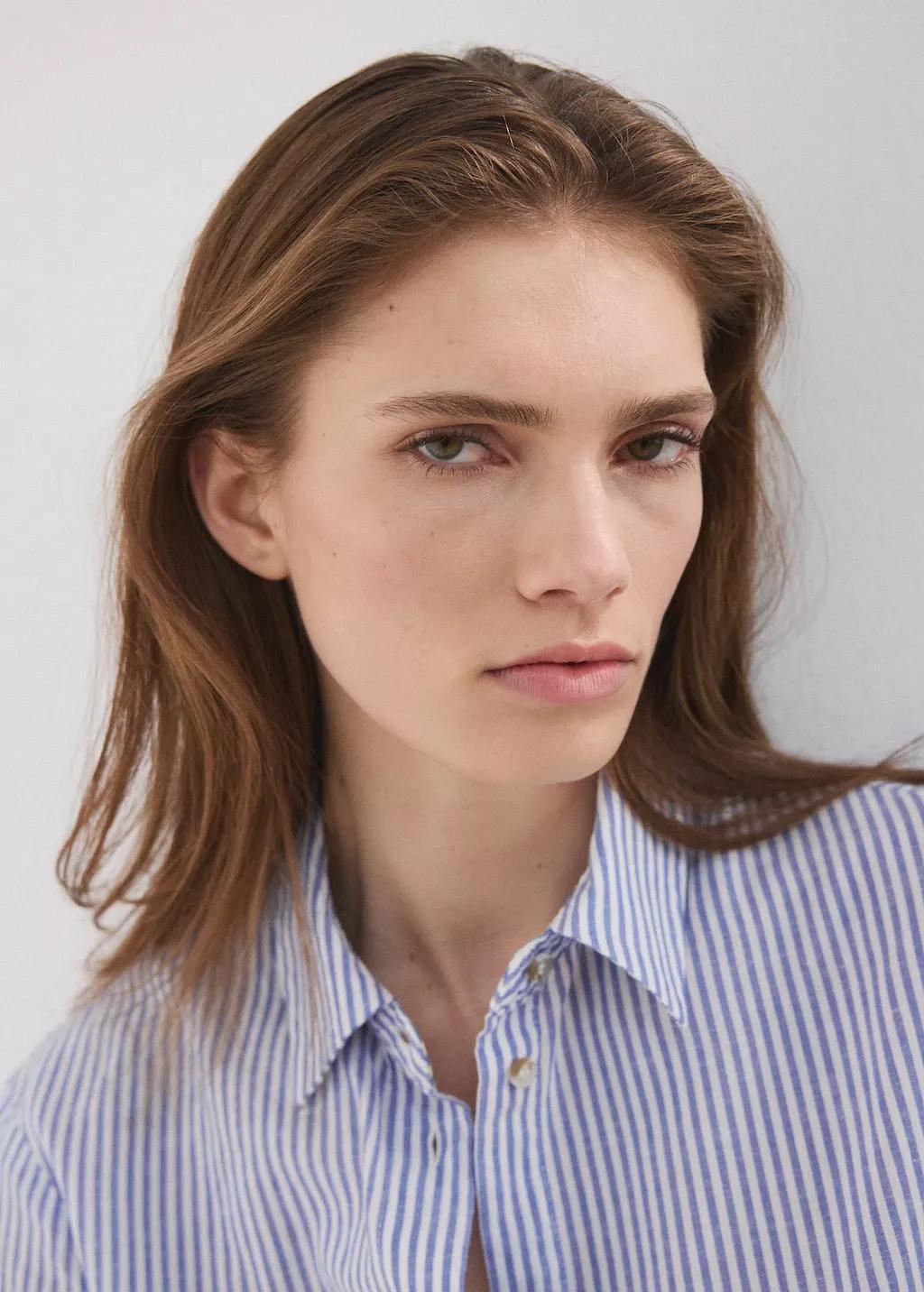 Blue Short Sleeve Striped Shirt, Light-Pastel Blue, large image number 3