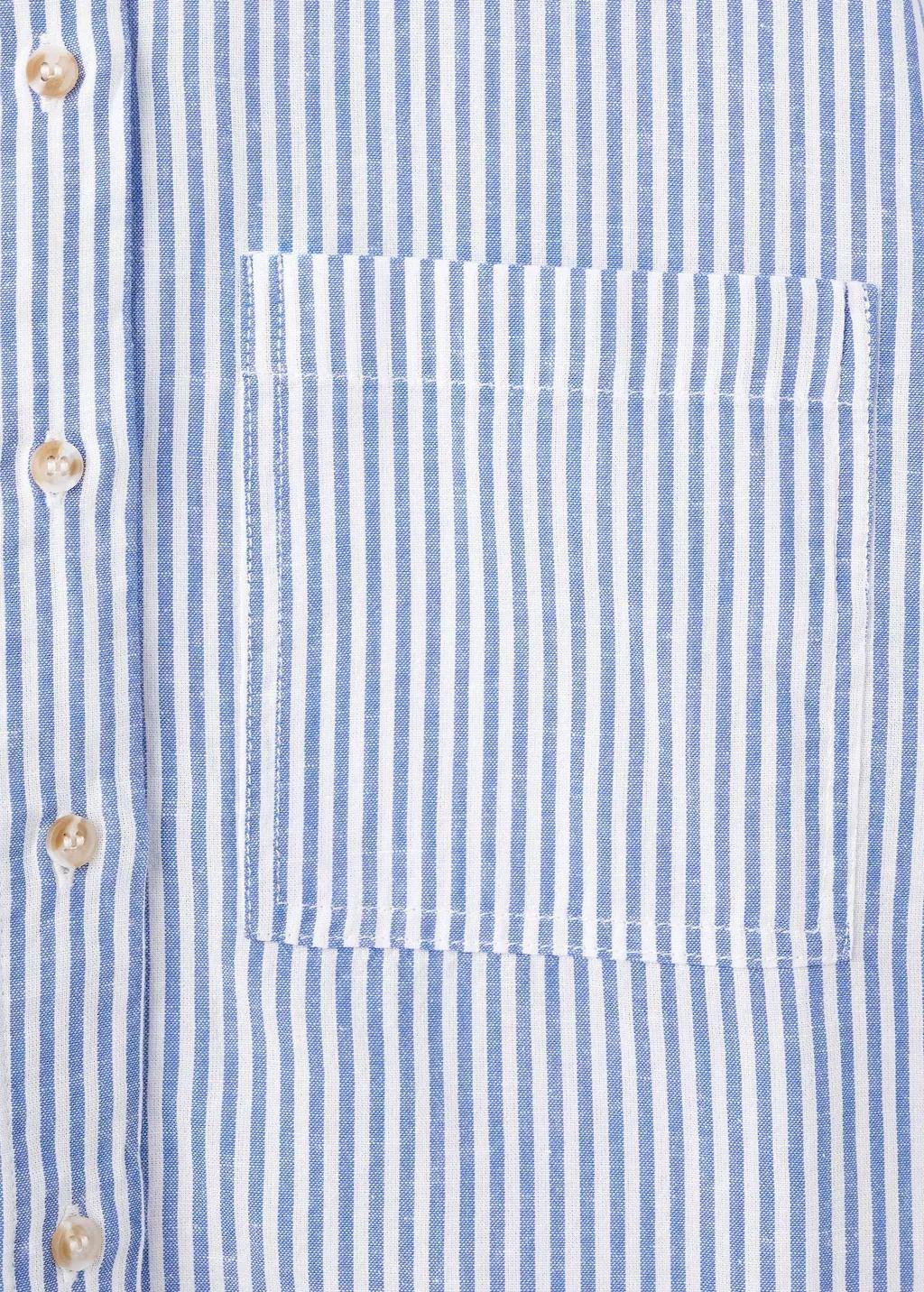 Blue Short Sleeve Striped Shirt, Light-Pastel Blue, large image number 4