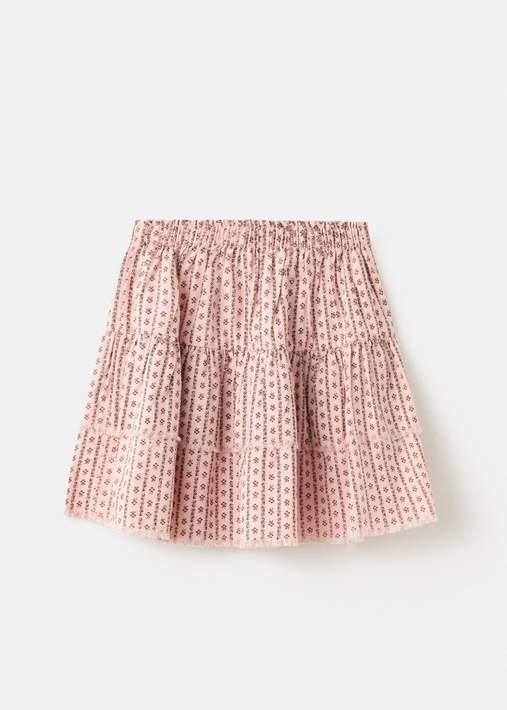 Pink Printed Skirt With Ruffles, Kids Girls, Pink, large image number 2