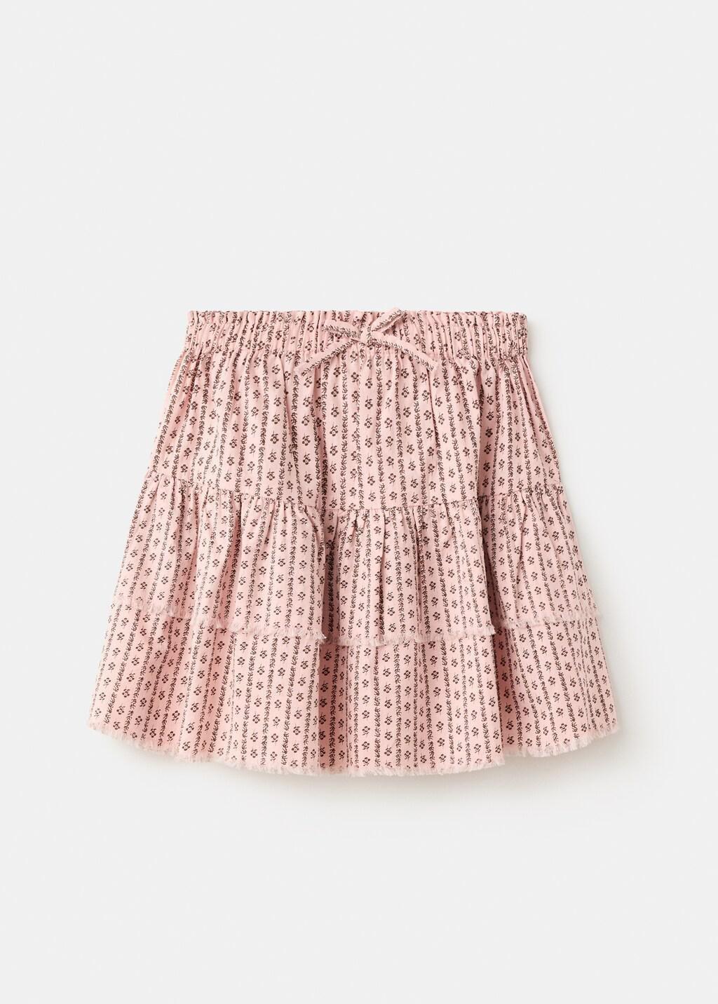 Pink Printed Skirt With Ruffles, Kids Girls, Pink, large image number 5