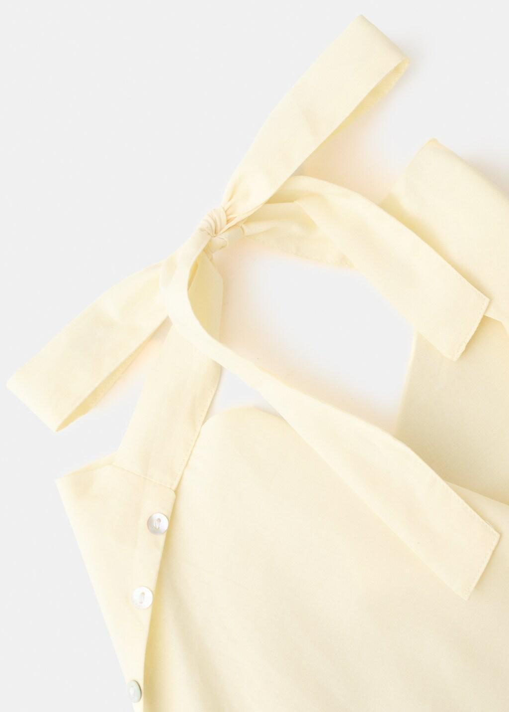 Yellow Halter Neck Button Top, Yellow, large image number 1