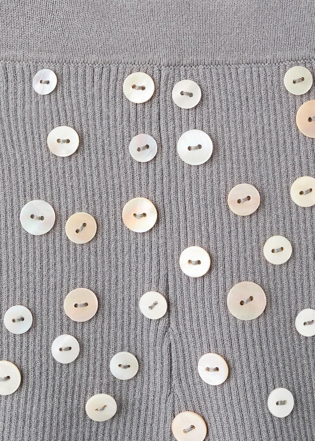 Grey Decorative Button Shorts, Medium Grey, large image number 1