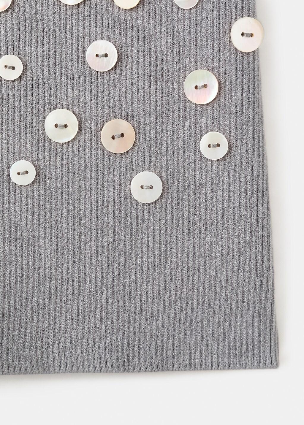 Grey Decorative Button Shorts, Medium Grey, large image number 5