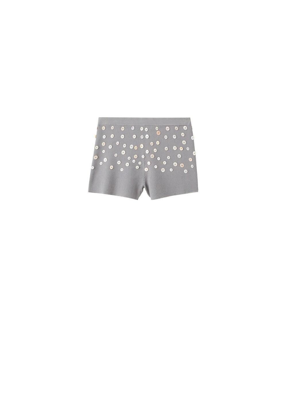 Grey Decorative Button Shorts, Medium Grey, large image number 6