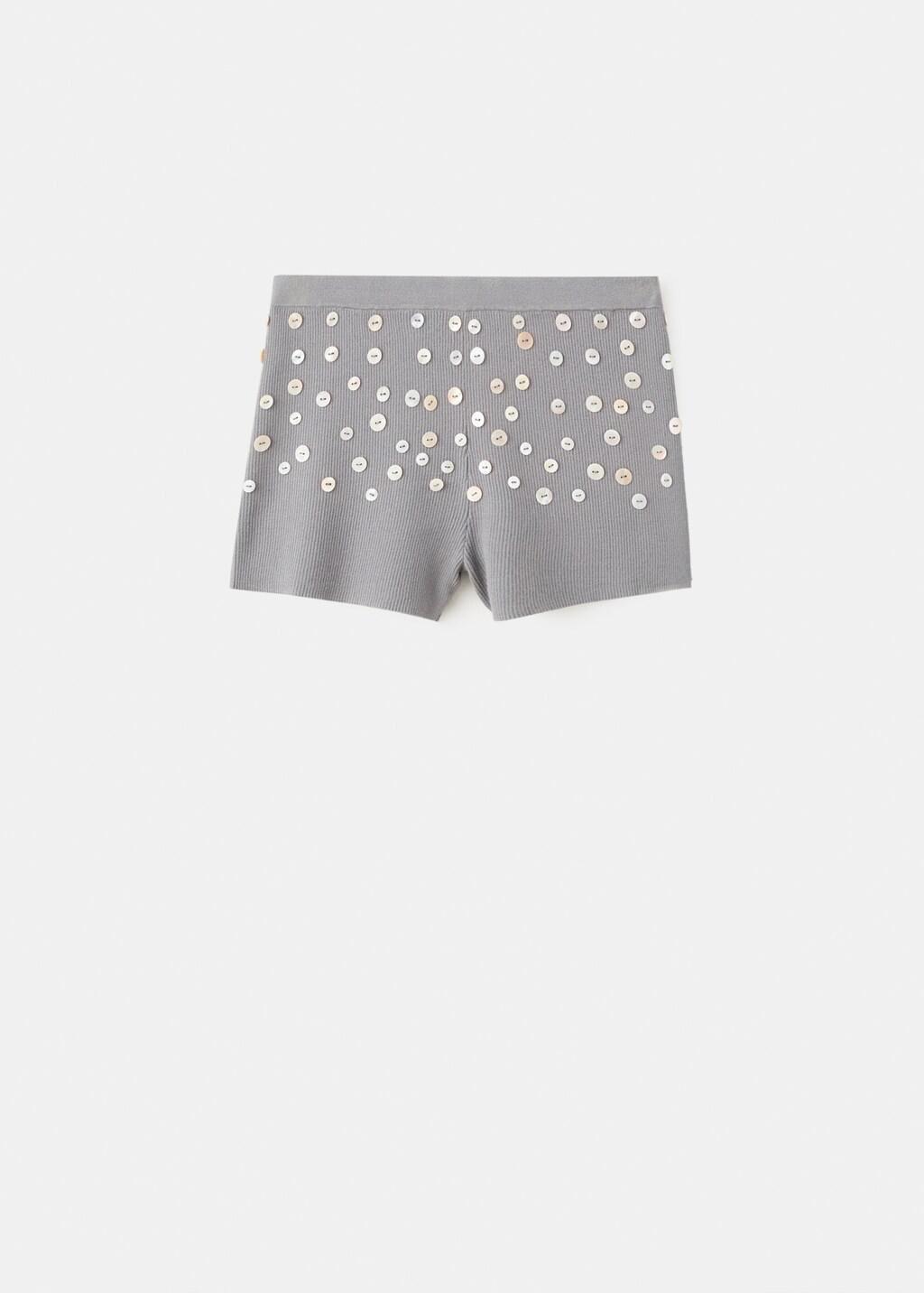 Grey Decorative Button Shorts, Medium Grey, large image number 7