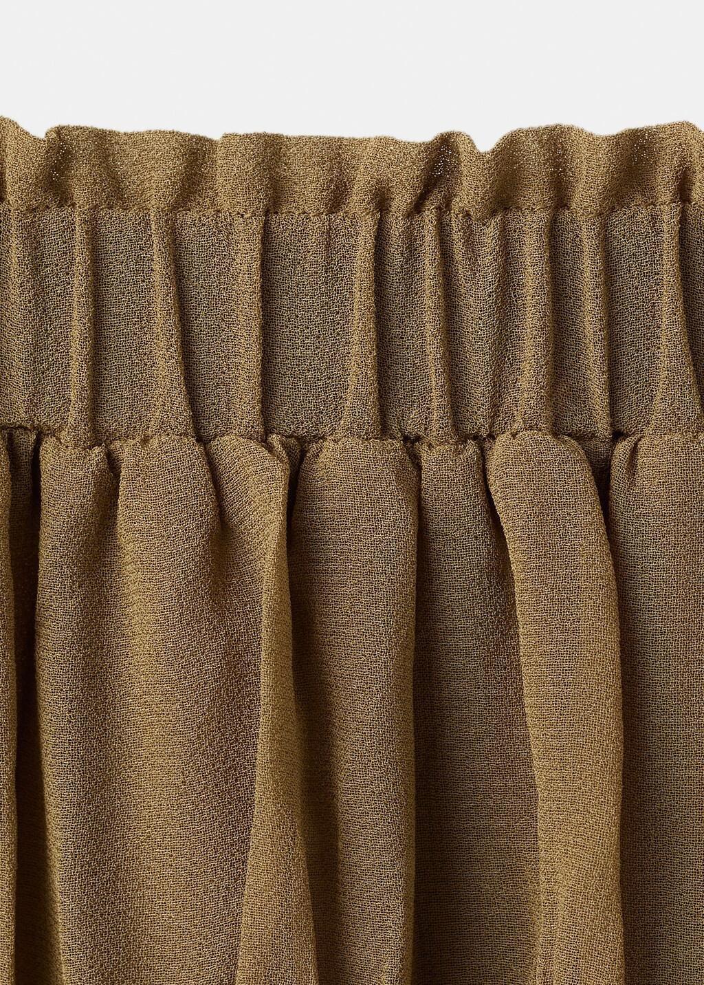 Brown Gathered Skirt With Bead Embellishment, Brown, large image number 5