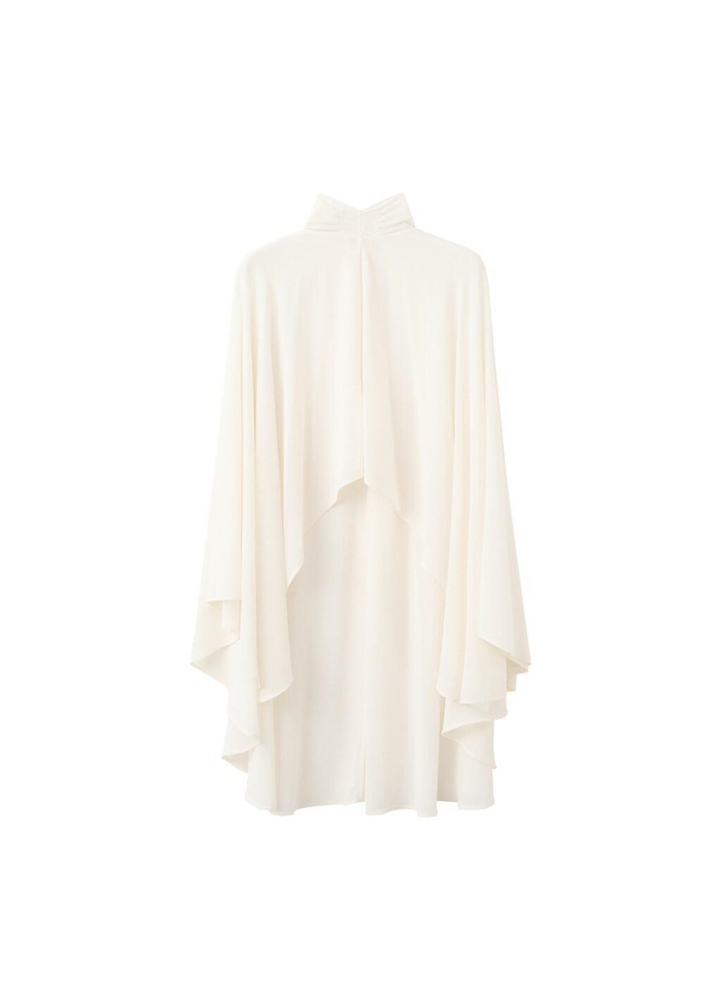 Beige Asymmetric High-Neck Cape, Light Beige, large image number 6