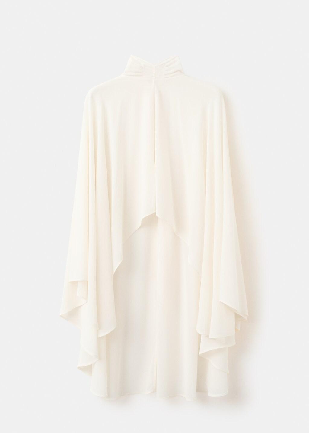 Beige Asymmetric High-Neck Cape, Light Beige, large image number 7