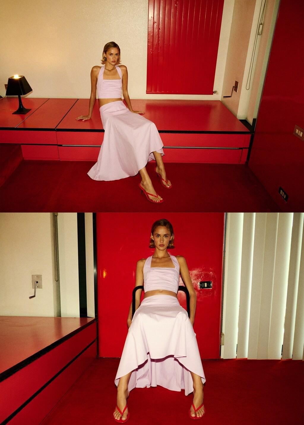 Purple Lt Pastel Flared Midi-Skirt, Light-Pastel Purple, large image number 5