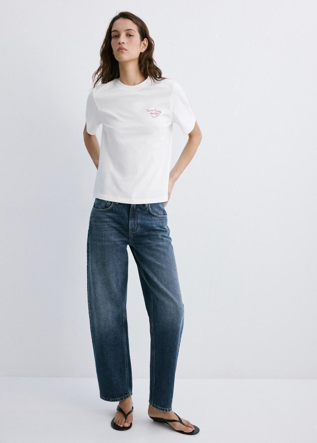 White Printed Cotton-Blend T-Shirt, 0201_01, large image number 0