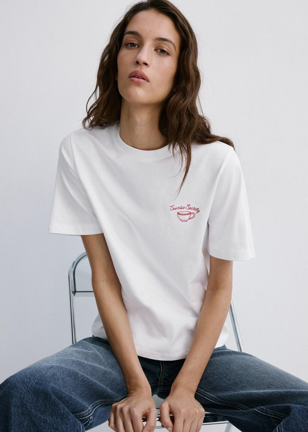 White Printed Cotton-Blend T-Shirt, 0201_01, large image number 3