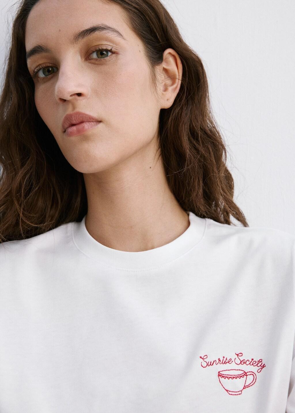 White Printed Cotton-Blend T-Shirt, 0201_01, large image number 4