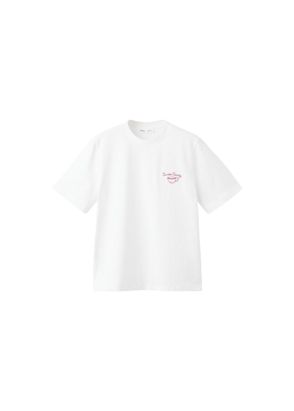 White Printed Cotton-Blend T-Shirt, 0201_01, large image number 6
